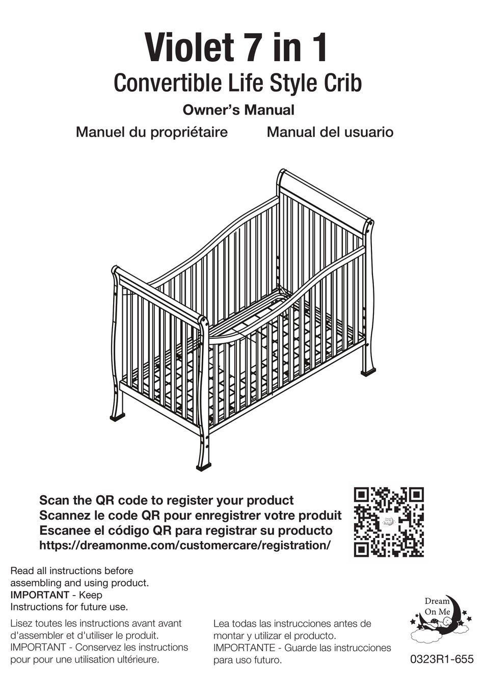 DREAM ON ME VIOLET 7 IN 1 OWNER'S MANUAL Pdf Download ManualsLib