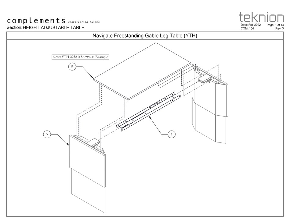 TEKNION COMPLEMENTS YTH INSTALLATION MANUALS Pdf Download ManualsLib