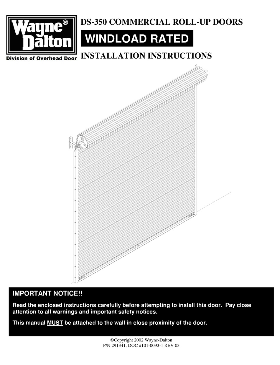 WAYNEDALTON DS350 INSTALLATION INSTRUCTIONS MANUAL Pdf Download