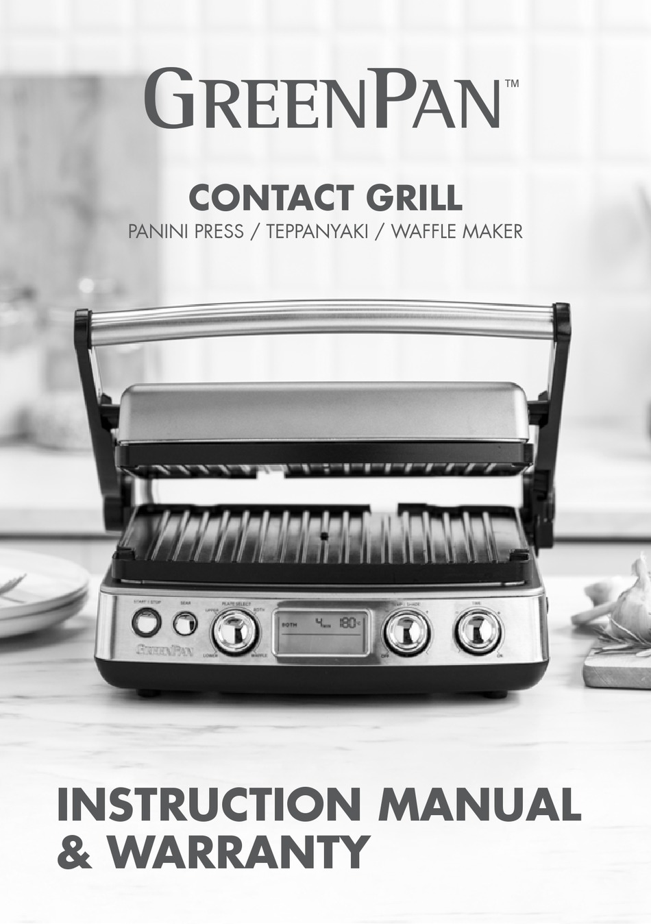 GREENPAN CONTACT GRILL INSTRUCTION MANUAL & WARRANTY Pdf Download