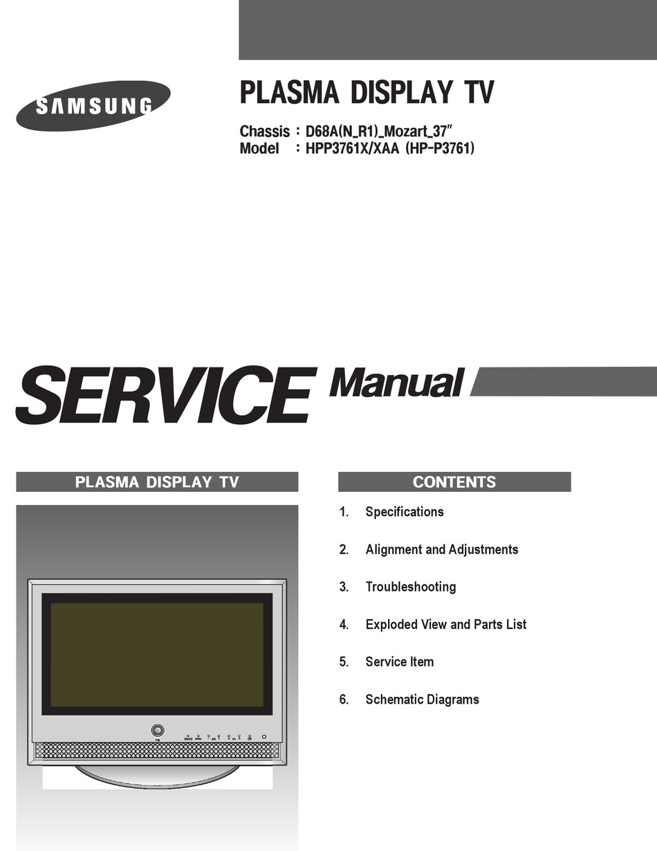 SAMSUNG HPP3761X/XAA SERVICE MANUAL Pdf Download ManualsLib