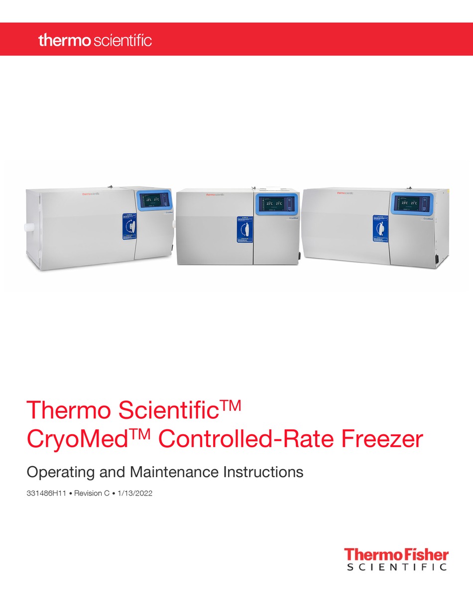 THERMOFISHER SCIENTIFIC CRYOMED TSCM17XA OPERATING AND MAINTENANCE
