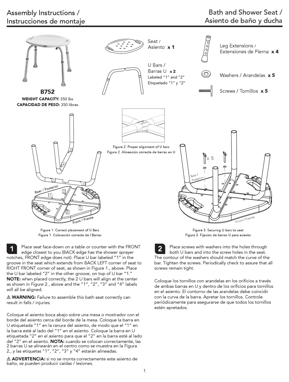 CAREX B752 ASSEMBLY INSTRUCTIONS Pdf Download | ManualsLib