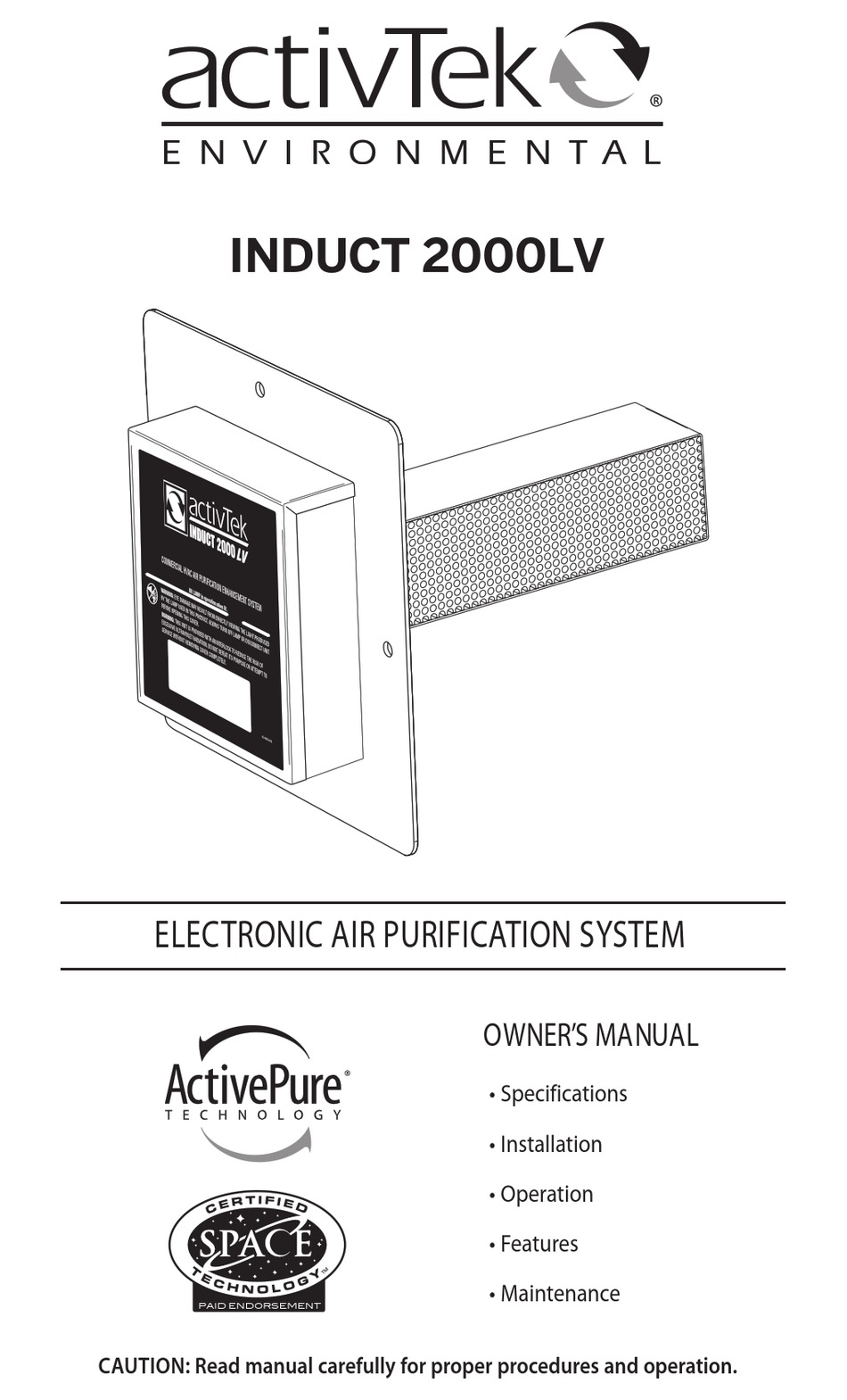 ACTIVTEK INDUCT 2000LV OWNER