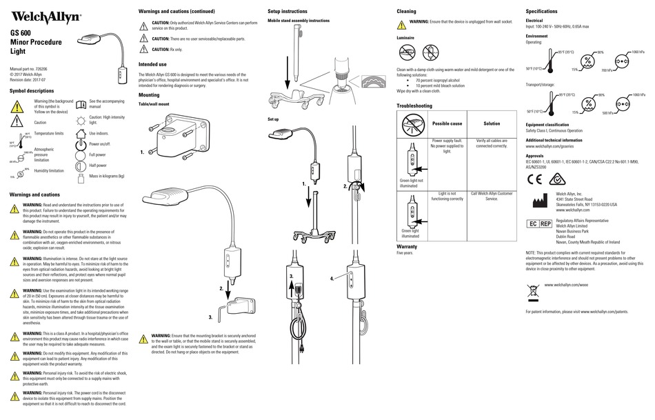 WELCH ALLYN GS 600 QUICK START MANUAL Pdf Download ManualsLib