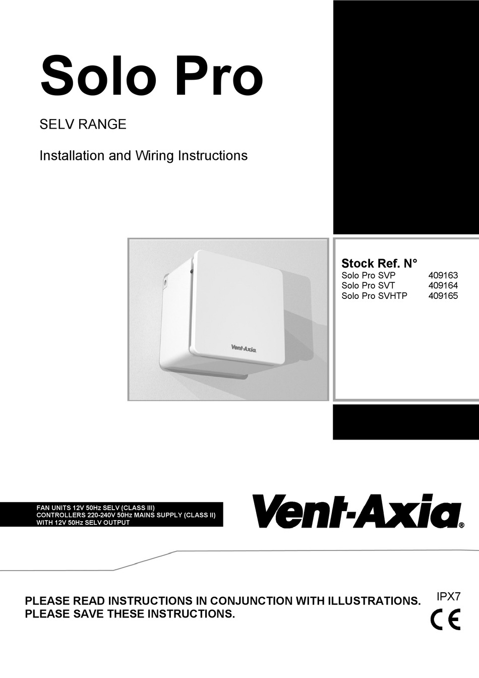VENTAXIA SOLO PRO SVP INSTALLATION AND WIRING INSTRUCTIONS Pdf
