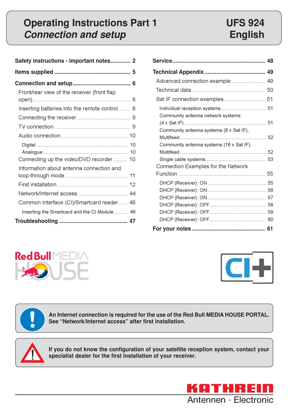 Kathrein Ufs Operating Instructions Manual Pdf Download Manualslib