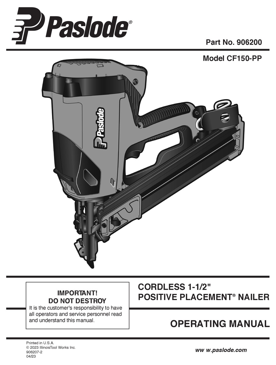 PASDOLE CF150PP OPERATING MANUAL Pdf Download ManualsLib