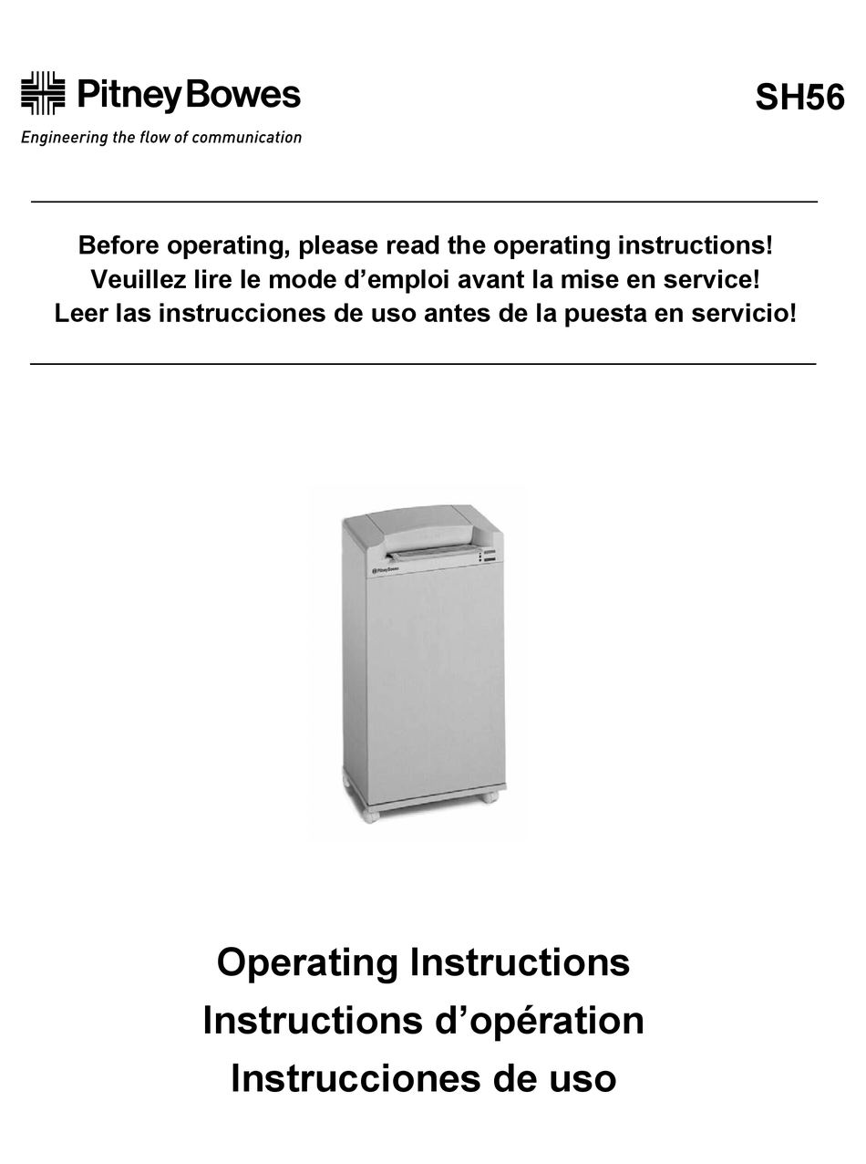 PITNEY BOWES SH56 OPERATING INSTRUCTIONS MANUAL Pdf Download ManualsLib