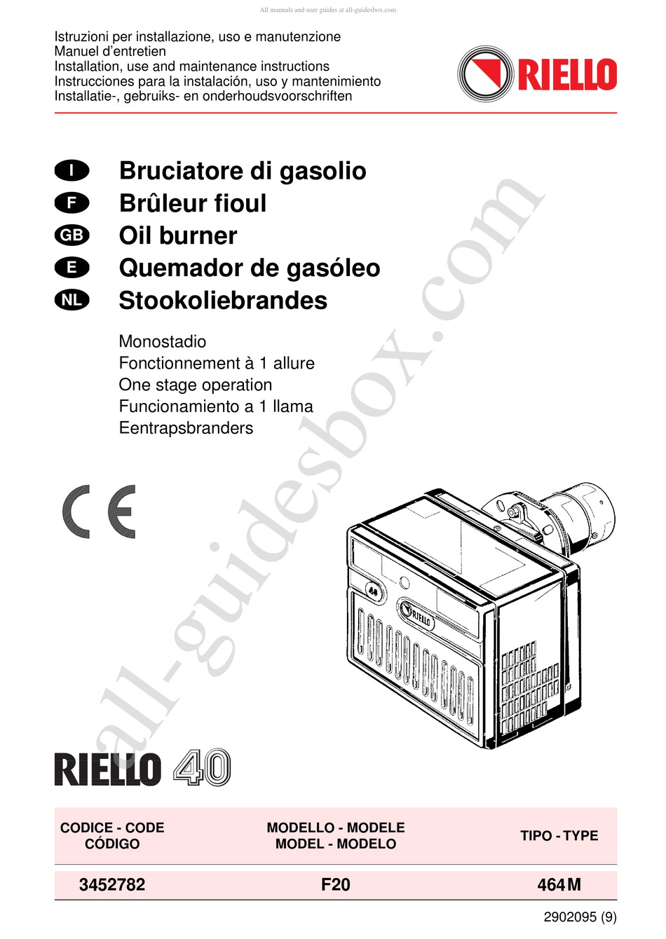 RIELLO F20 INSTALLATION INSTRUCTIONS MANUAL Pdf Download ManualsLib