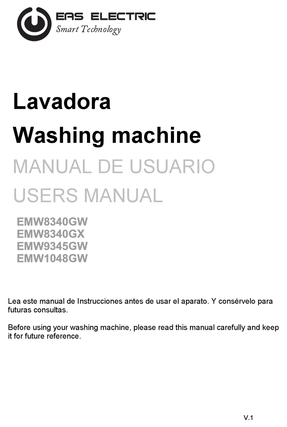 EAS ELECTRIC EMW8340GW USER MANUAL Pdf Download ManualsLib