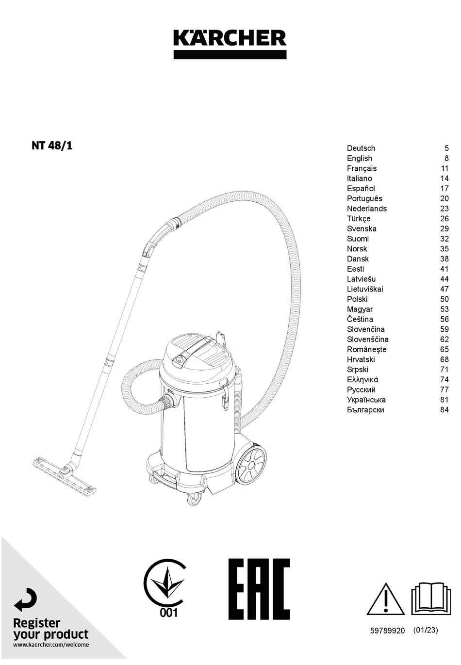 KÄRCHER NT 48/1 INSTRUCTIONS MANUAL Pdf Download ManualsLib