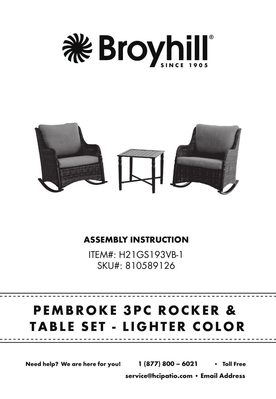 BROYHILL H21GS193VB1 ASSEMBLY INSTRUCTION MANUAL Pdf Download ManualsLib