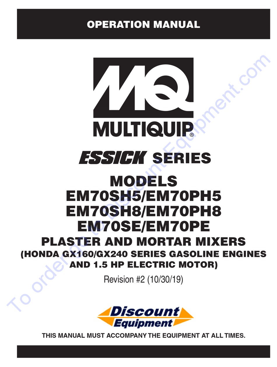 MULTIQUIP EM70SH5 OPERATION MANUAL Pdf Download ManualsLib