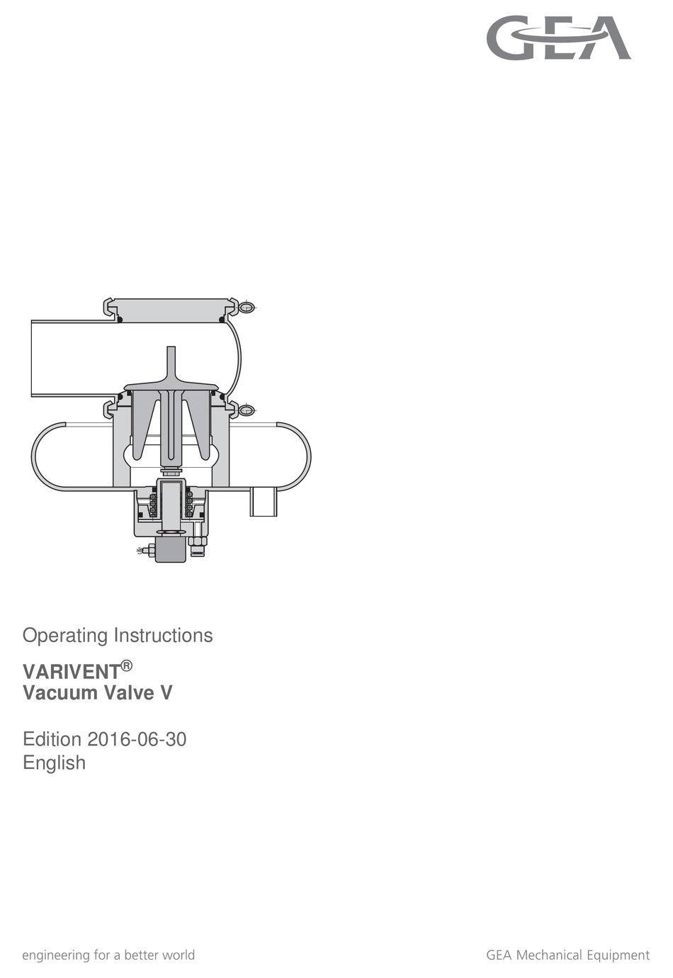 GEA VARIVENT VACUUM VALVE V OPERATING INSTRUCTIONS MANUAL Pdf Download