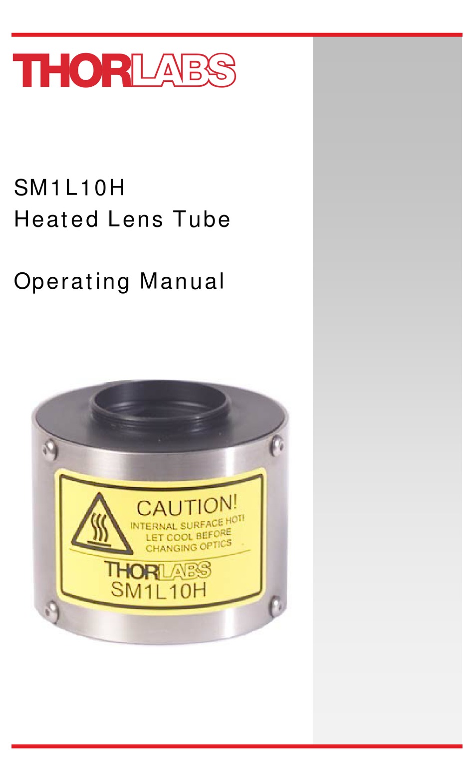 THORLABS SM1L10H OPERATING MANUAL Pdf Download ManualsLib