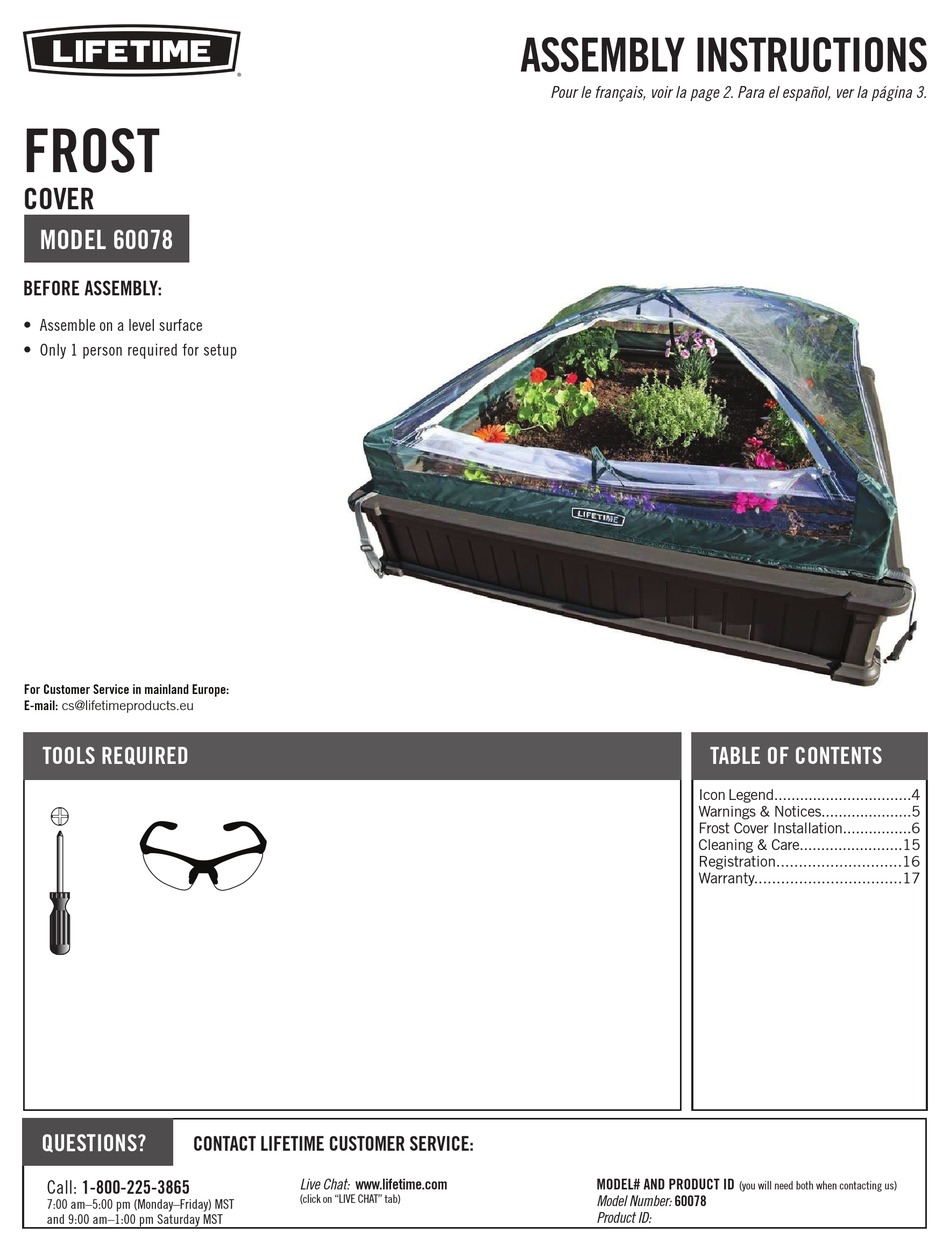 LIFETIME 60078 ASSEMBLY INSTRUCTIONS MANUAL Pdf Download ManualsLib