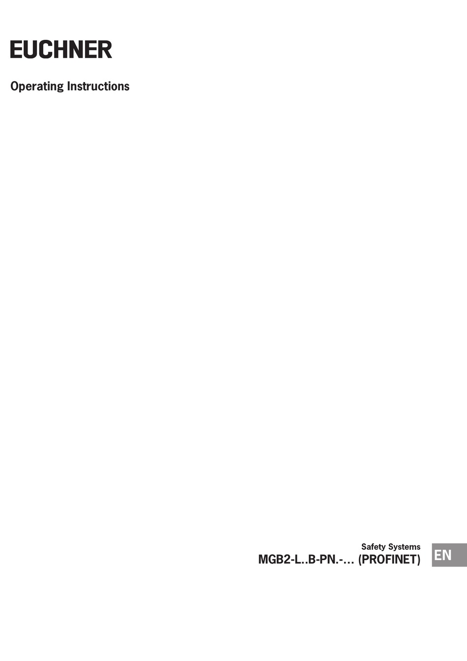 EUCHNER MGB2L BPN SERIES OPERATING INSTRUCTIONS MANUAL Pdf Download