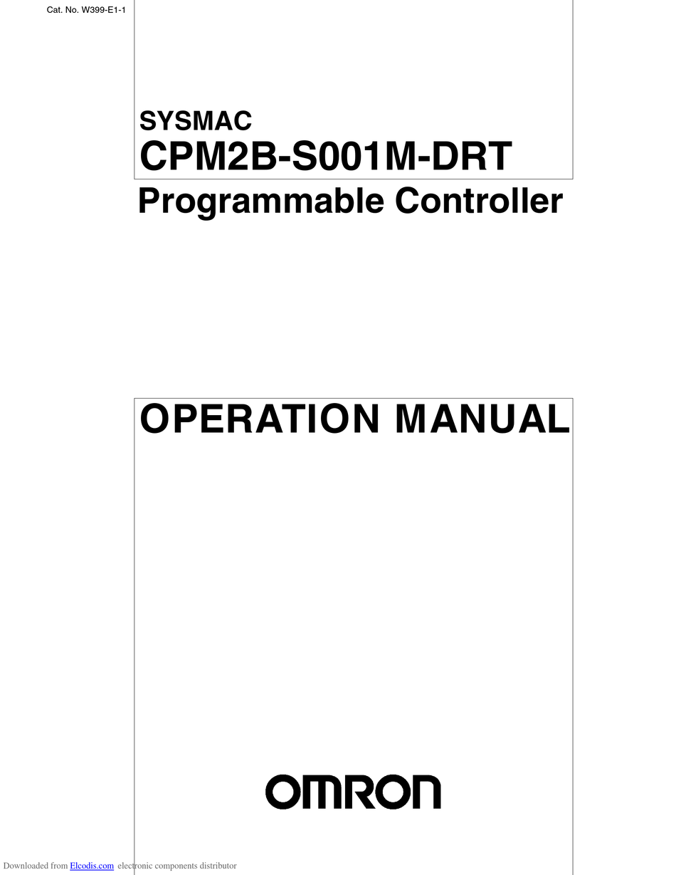 OMRON SYSMAC CPM2B-S001M-DRT OPERATION MANUAL Pdf Download | ManualsLib