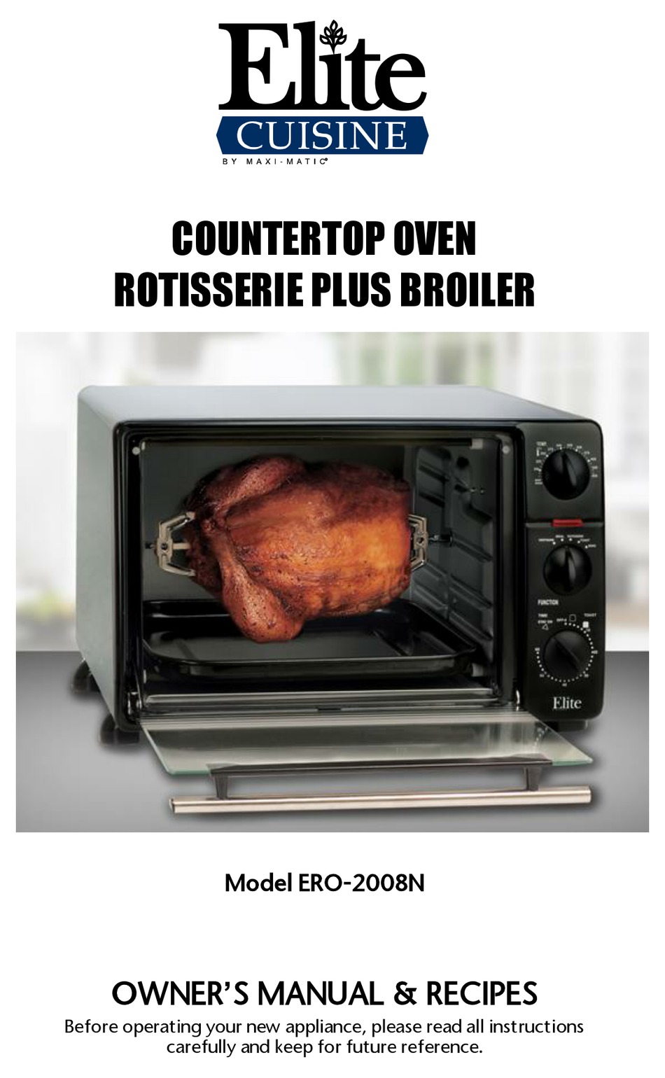 MAXIMATIC ELITE CUISINE ERO2008N OWNER'S MANUAL & RECIPES Pdf Download ManualsLib