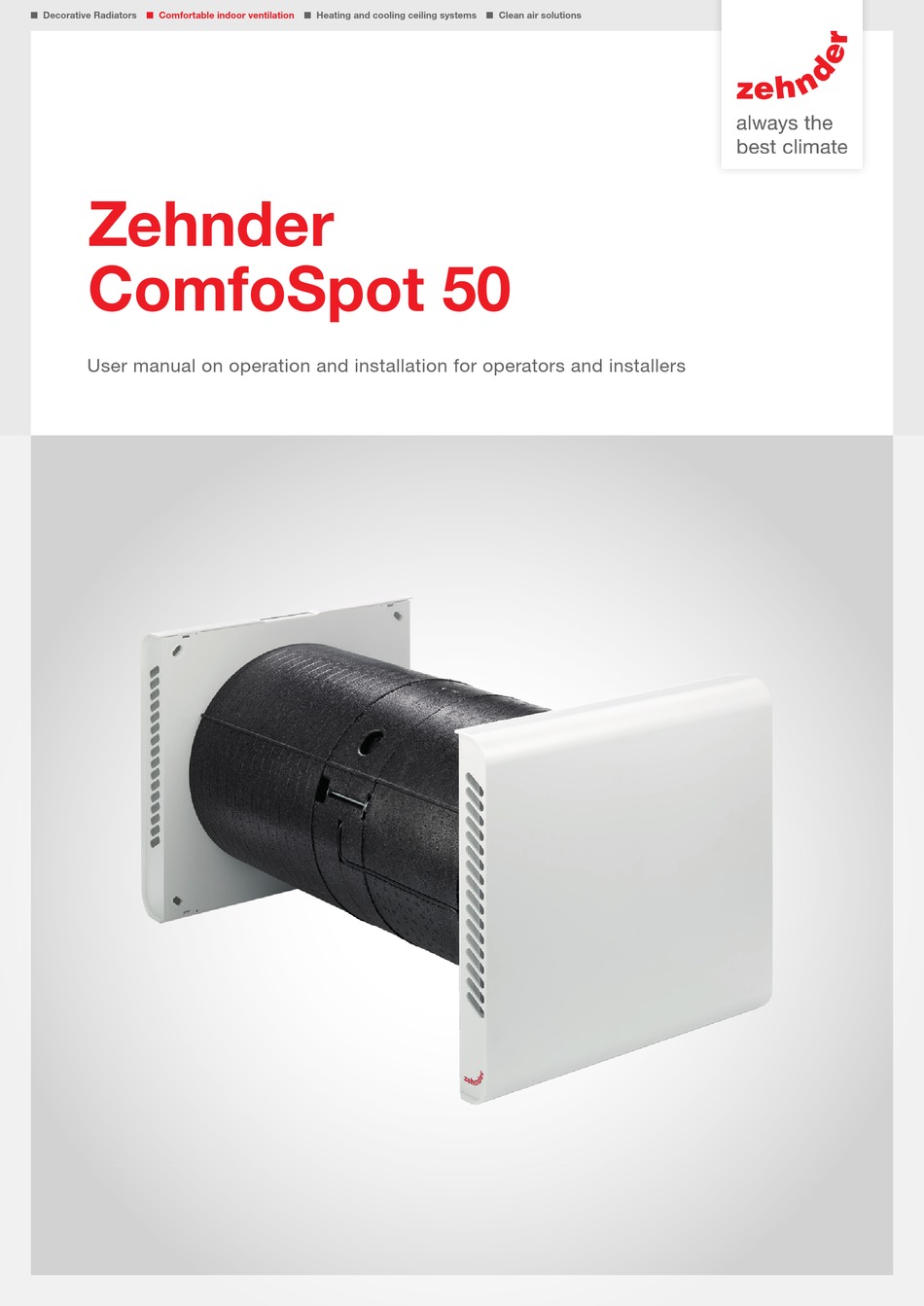 ZEHNDER RITTLING COMFOSPOT 50 MANUAL Pdf Download ManualsLib