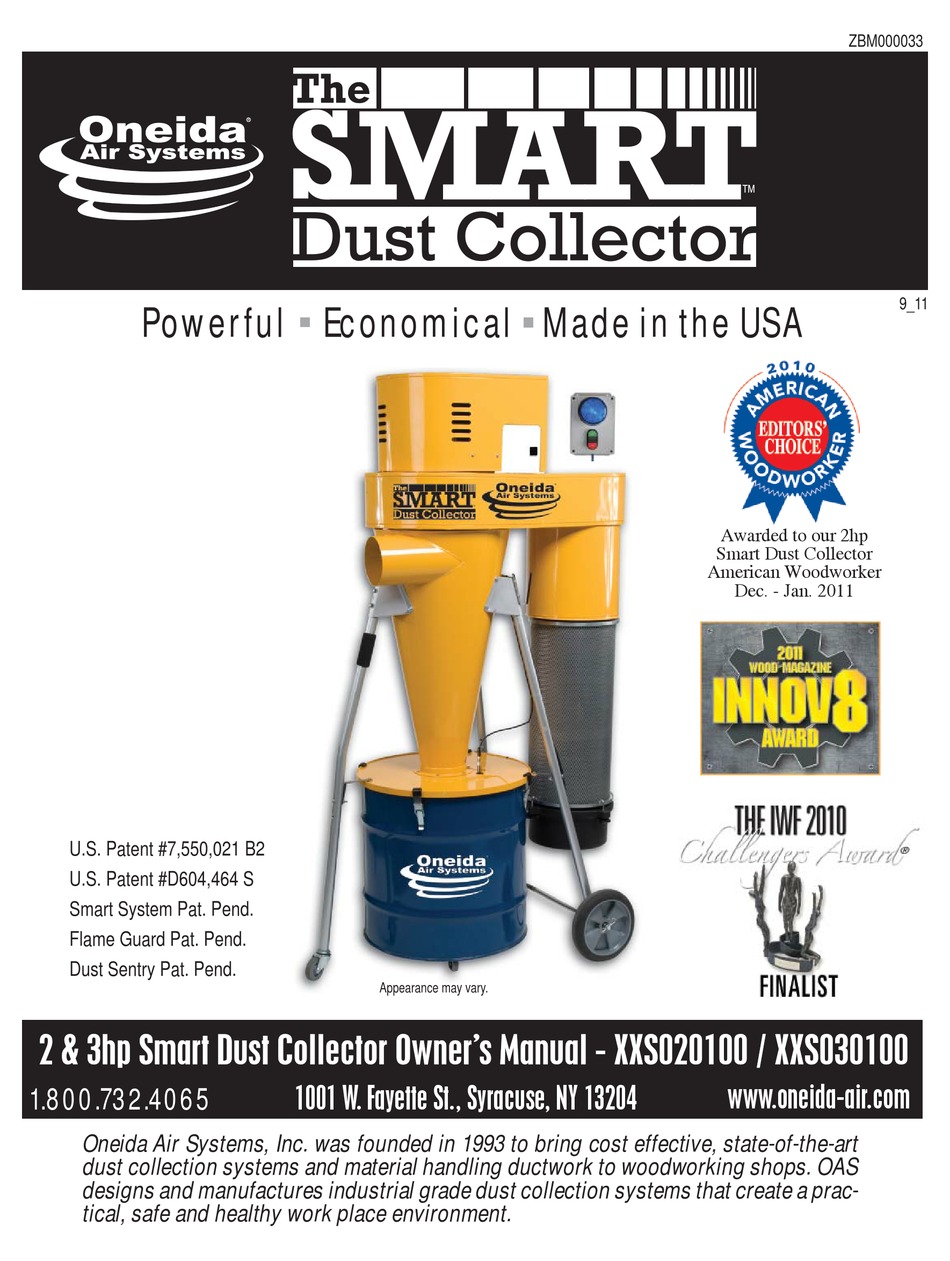 ONEIDA AIR SYSTEMS SMART DUST COLLECTOR OWNER'S MANUAL Pdf Download ManualsLib