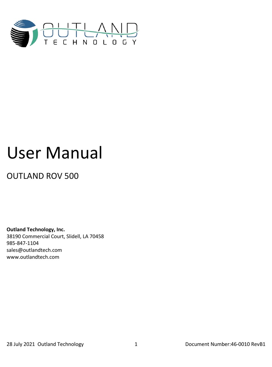 OUTLAND TECHNOLOGY ROV 500 USER MANUAL Pdf Download | ManualsLib