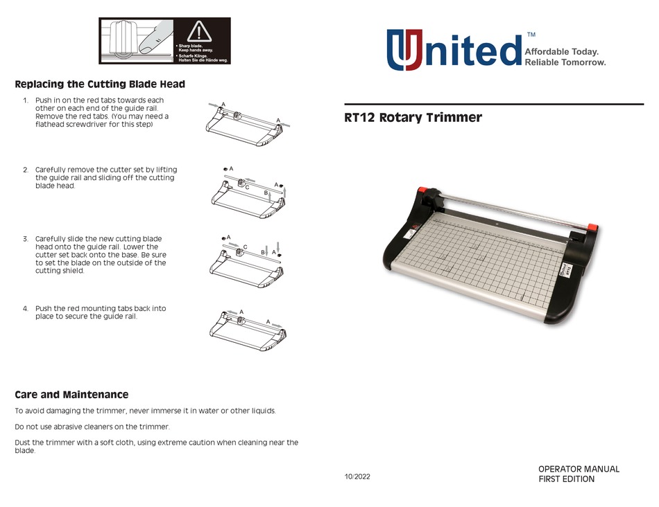 UNITED RT12 OPERATOR'S MANUAL Pdf Download | ManualsLib