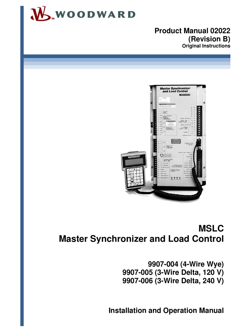 WOODWARD MSLC 9907004 INSTALLATION AND OPERATION MANUAL Pdf Download