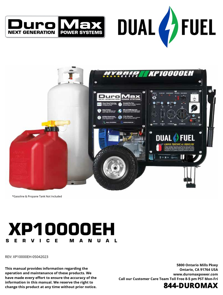 DUROMAX DUAL FUEL XP10000EH SERVICE MANUAL Pdf Download ManualsLib