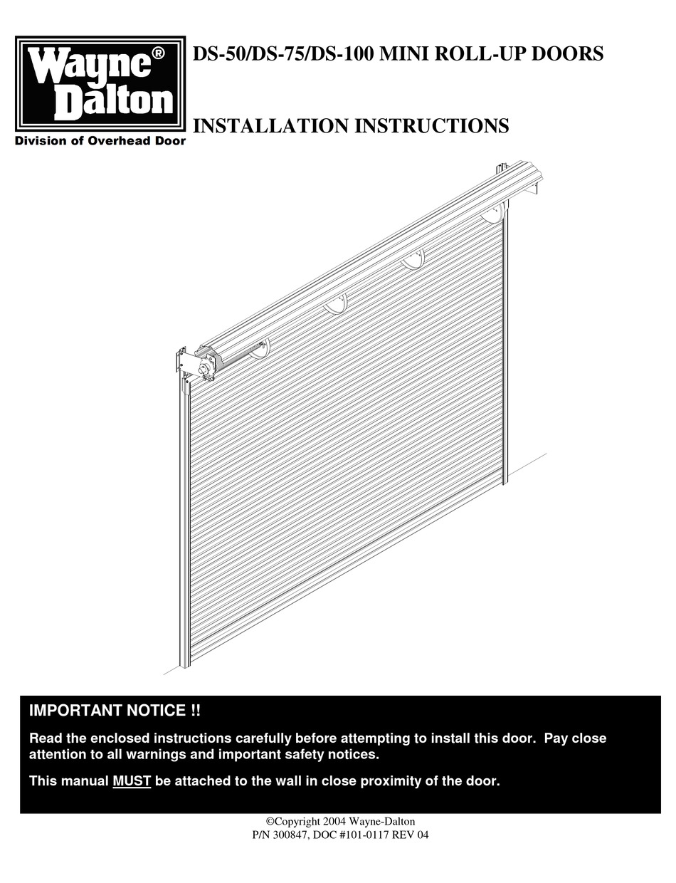 WAYNEDALTON DS50 INSTALLATION INSTRUCTIONS MANUAL Pdf Download
