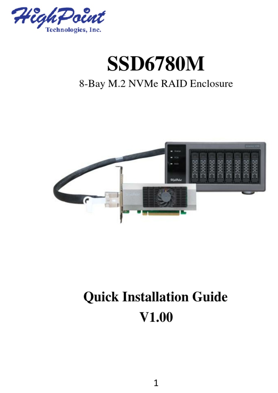 HIGHPOINT SSD6780M QUICK INSTALLATION MANUAL Pdf Download ManualsLib