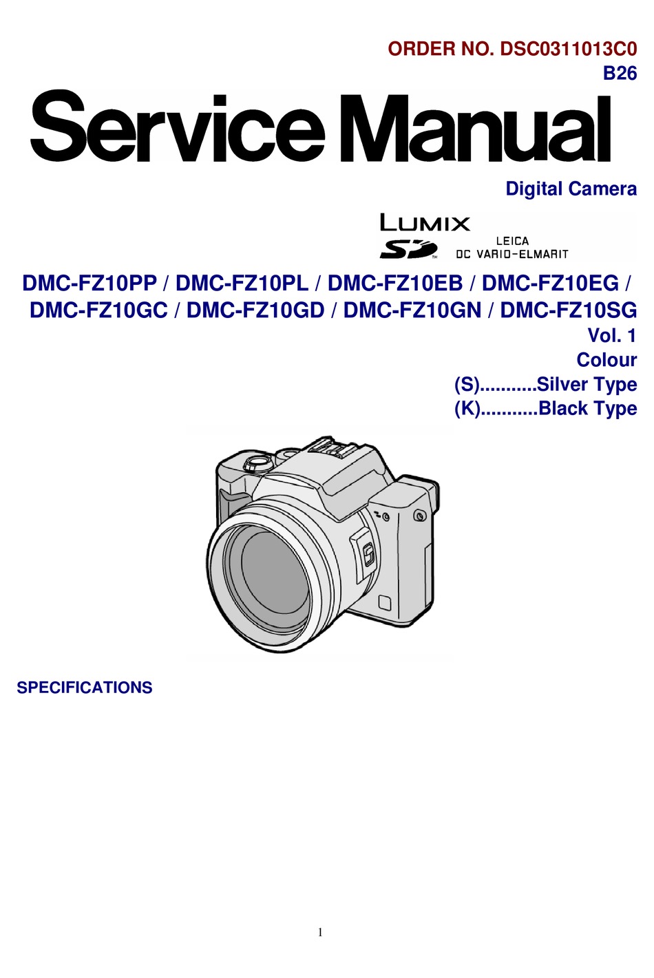 PANASONIC LUMIX DMCFZ10PP SERVICE MANUAL Pdf Download ManualsLib