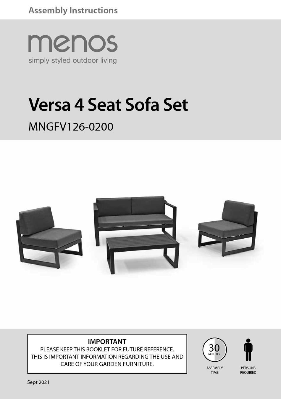 MENOS VERSA MNGFV1260200 ASSEMBLY INSTRUCTIONS Pdf Download ManualsLib
