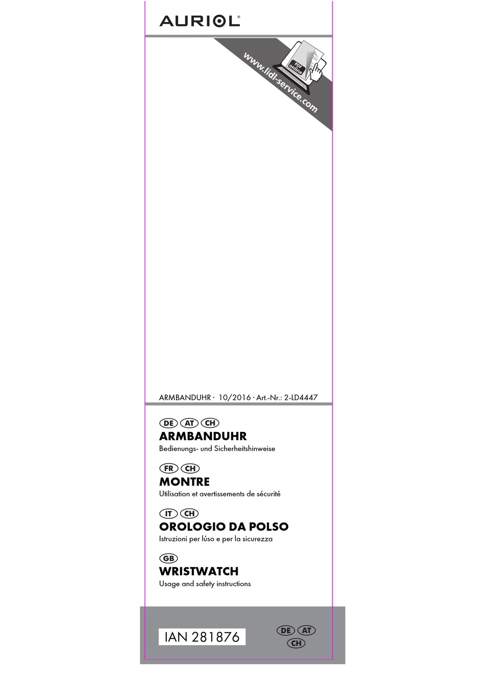 AURIOL 2-LD4447 USAGE AND SAFETY INSTRUCTIONS Pdf Download | ManualsLib