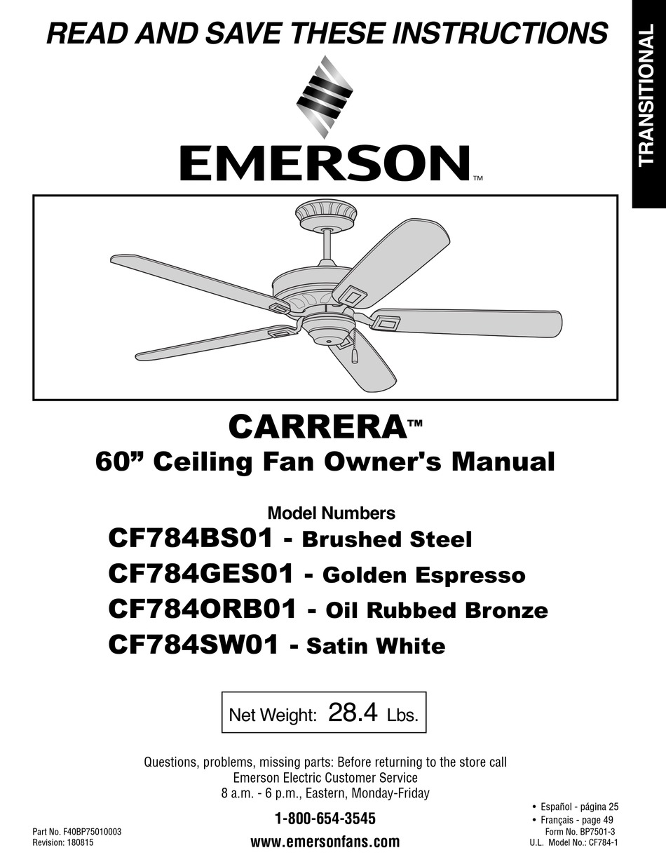 EMERSON CARRERA CF784BS01 OWNER'S MANUAL Pdf Download | ManualsLib