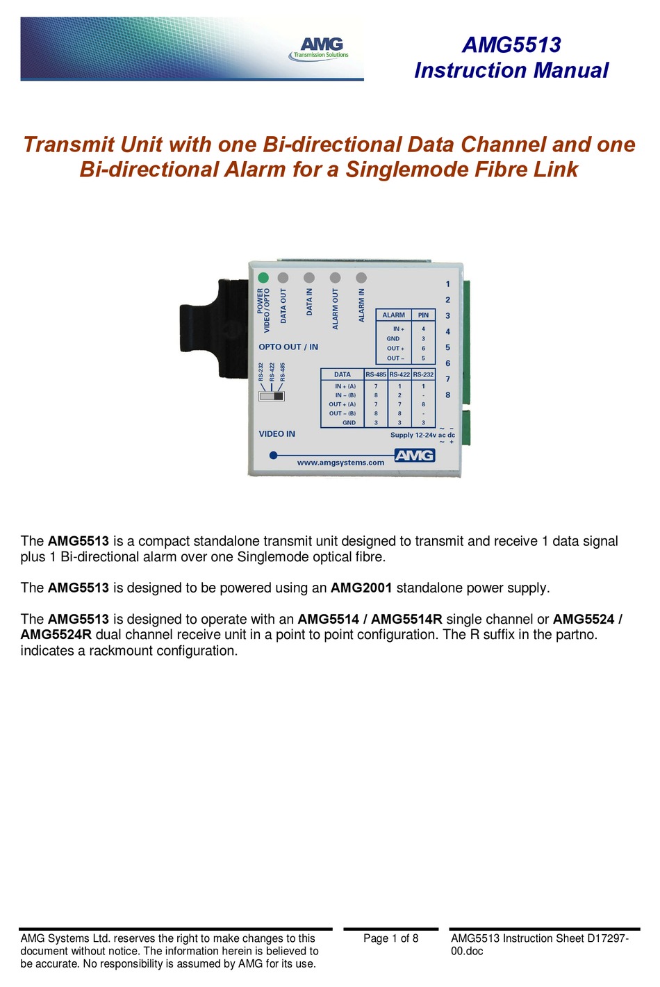 AMG AMG5513 INSTRUCTION MANUAL Pdf Download ManualsLib