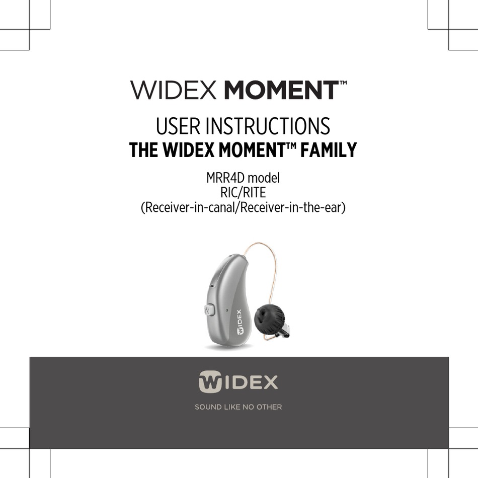 WIDEX MOMENT MRR4D USER INSTRUCTIONS Pdf Download ManualsLib