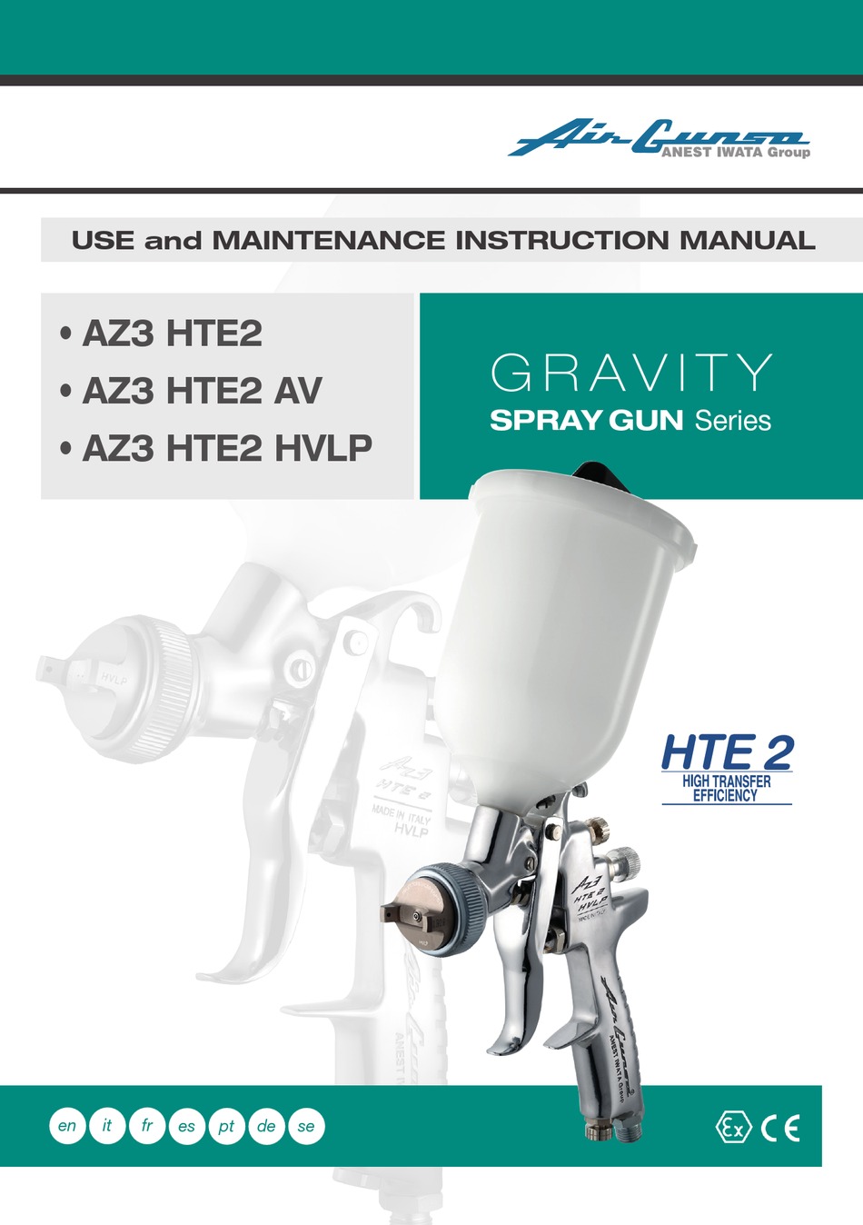 AIR GUNSA GRAVITY AZ3 HTE2 AV USE AND MAINTENANCE INSTRUCTION MANUAL