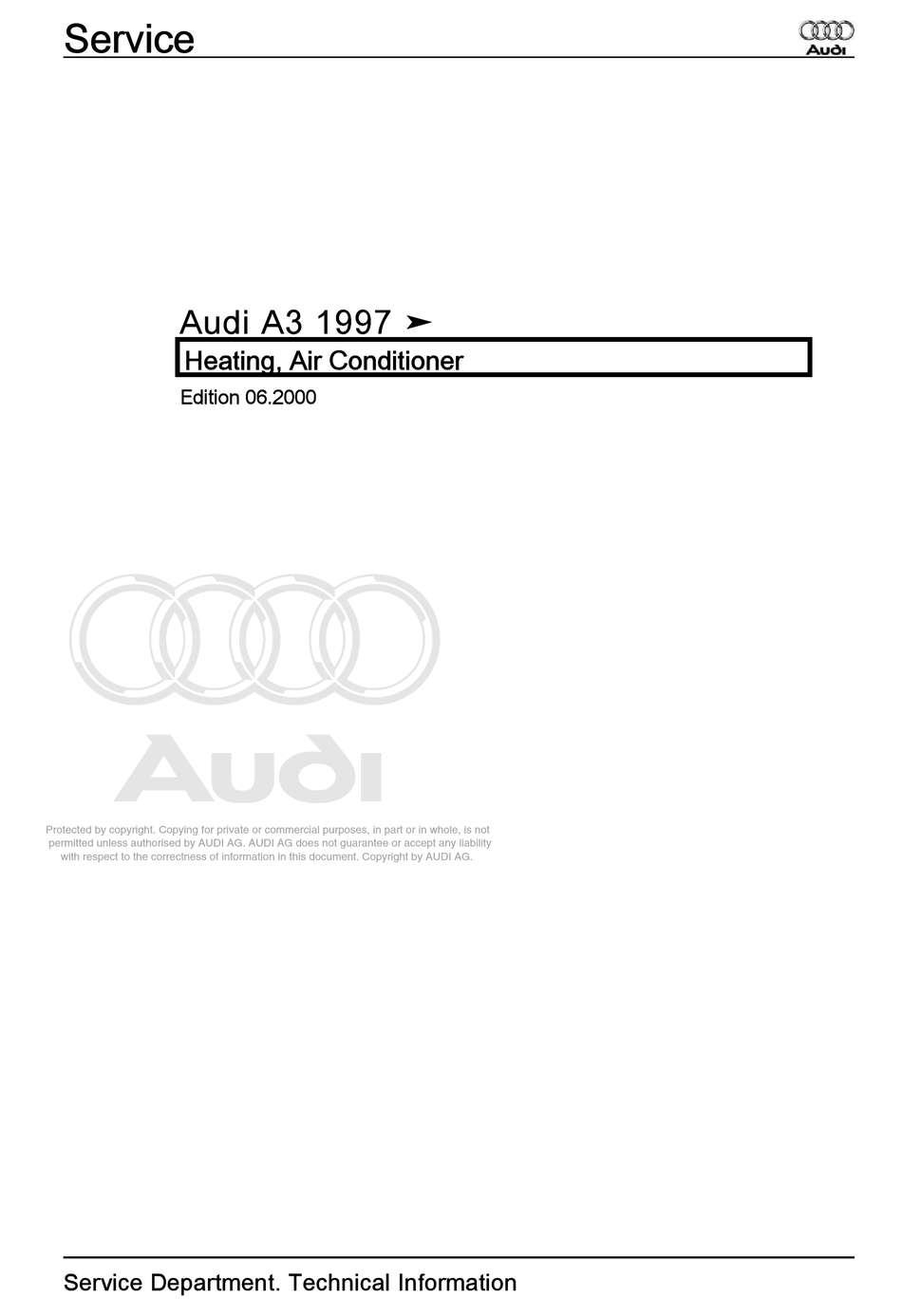 AUDI A3 1997 MANUAL Pdf Download ManualsLib