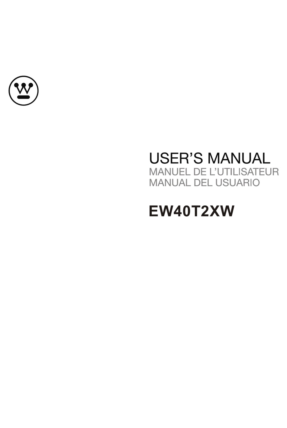 WESTINGHOUSE EW40T2XW USER MANUAL Pdf Download ManualsLib
