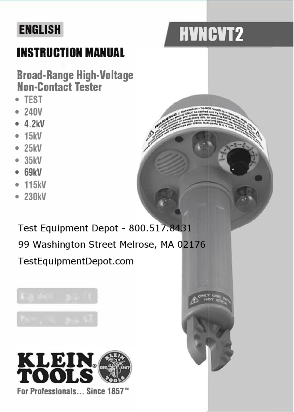 KLEIN TOOLS HVNCVT2 INSTRUCTION MANUAL Pdf Download ManualsLib