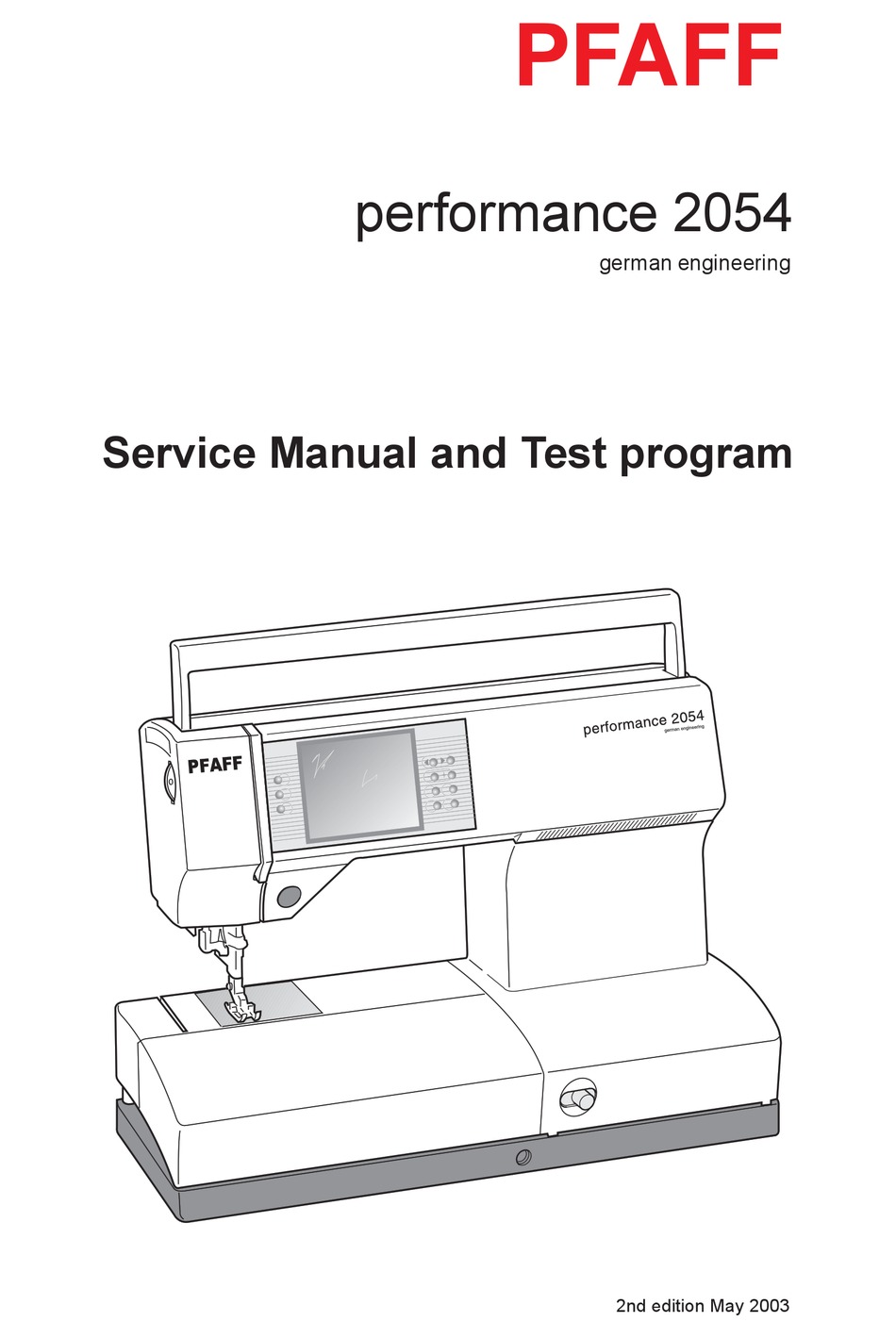 PFAFF PERFORMANCE 2054 SERVICE MANUAL Pdf Download ManualsLib