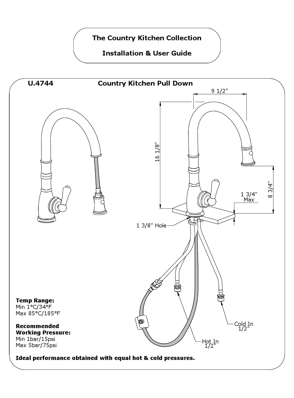 ROHL ERA U.4744 INSTALLATION & USER MANUAL Pdf Download