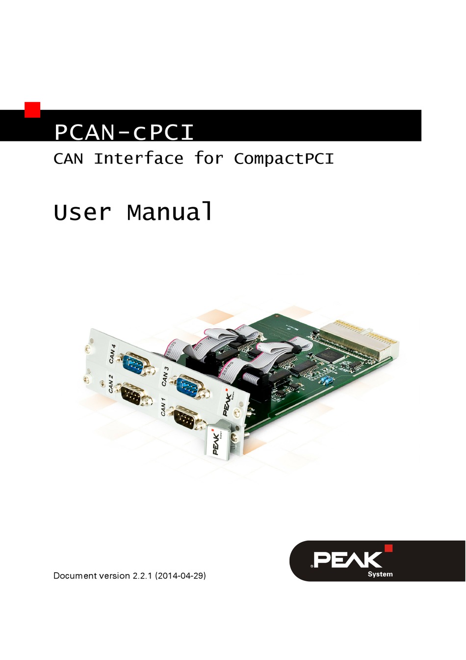 PEAK PCANCPCI DUAL CHANNEL OPTODECOUPLED USER MANUAL Pdf Download