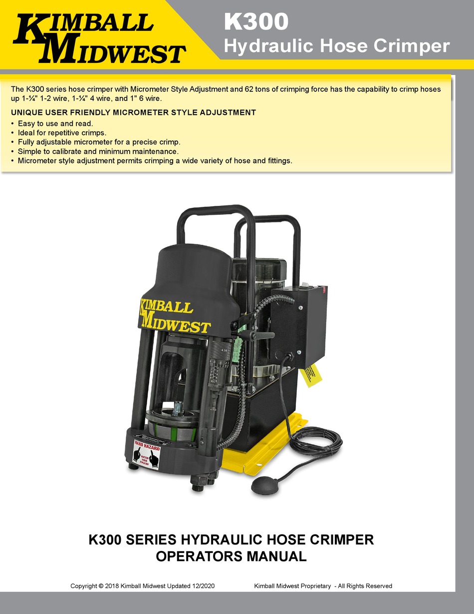 KIMBALL MIDWEST K300 SERIES OPERATOR'S MANUAL Pdf Download ManualsLib