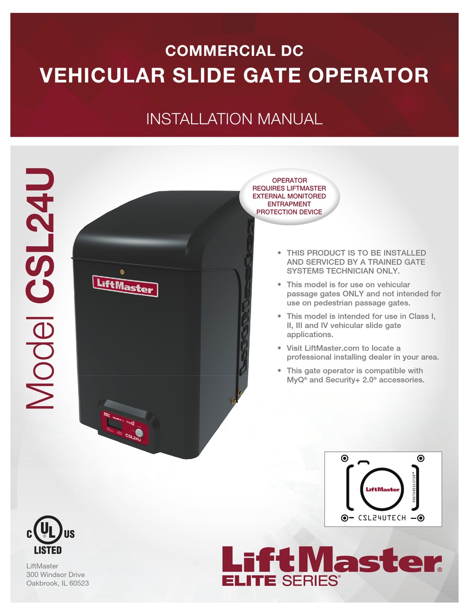 CHAMBERLAIN CSL24U INSTALLATION MANUAL Pdf Download ManualsLib