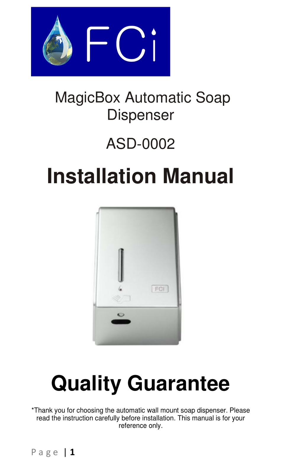 FCI ASD0002 INSTALLATION MANUAL Pdf Download ManualsLib