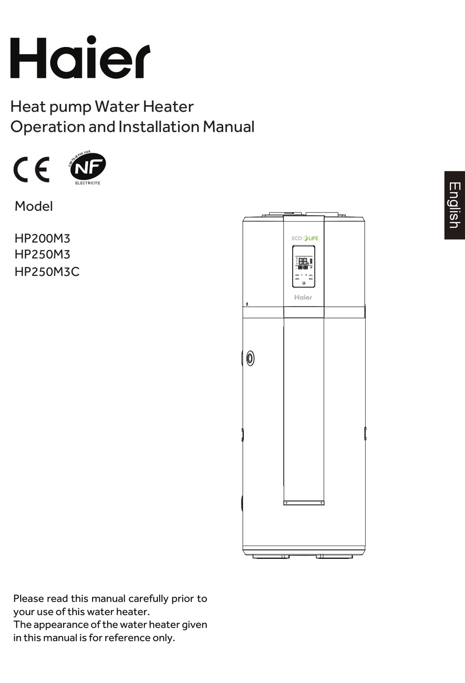 HAIER HP200M3 OPERATION AND INSTALLATION MANUAL Pdf Download ManualsLib