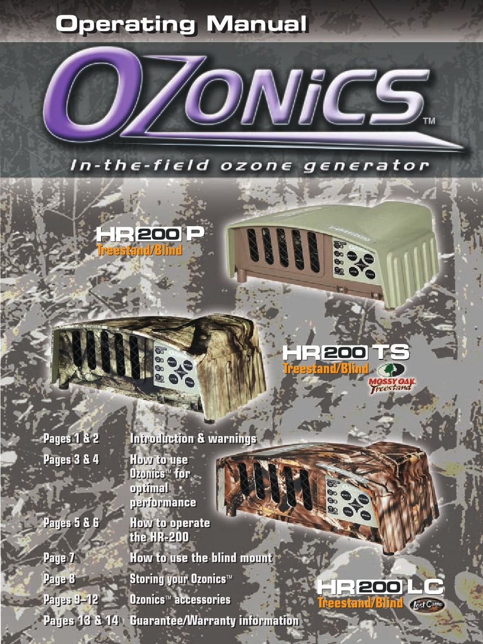 OZONICS HR200P OPERATING MANUAL Pdf Download ManualsLib
